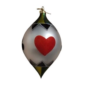 Card game ornament Heart Design Holiday Ornament tear drop